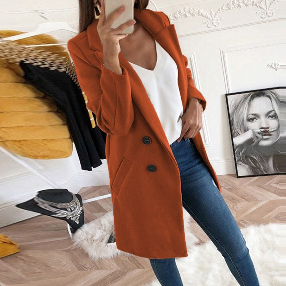 Evelyn button front collared coat – image 2