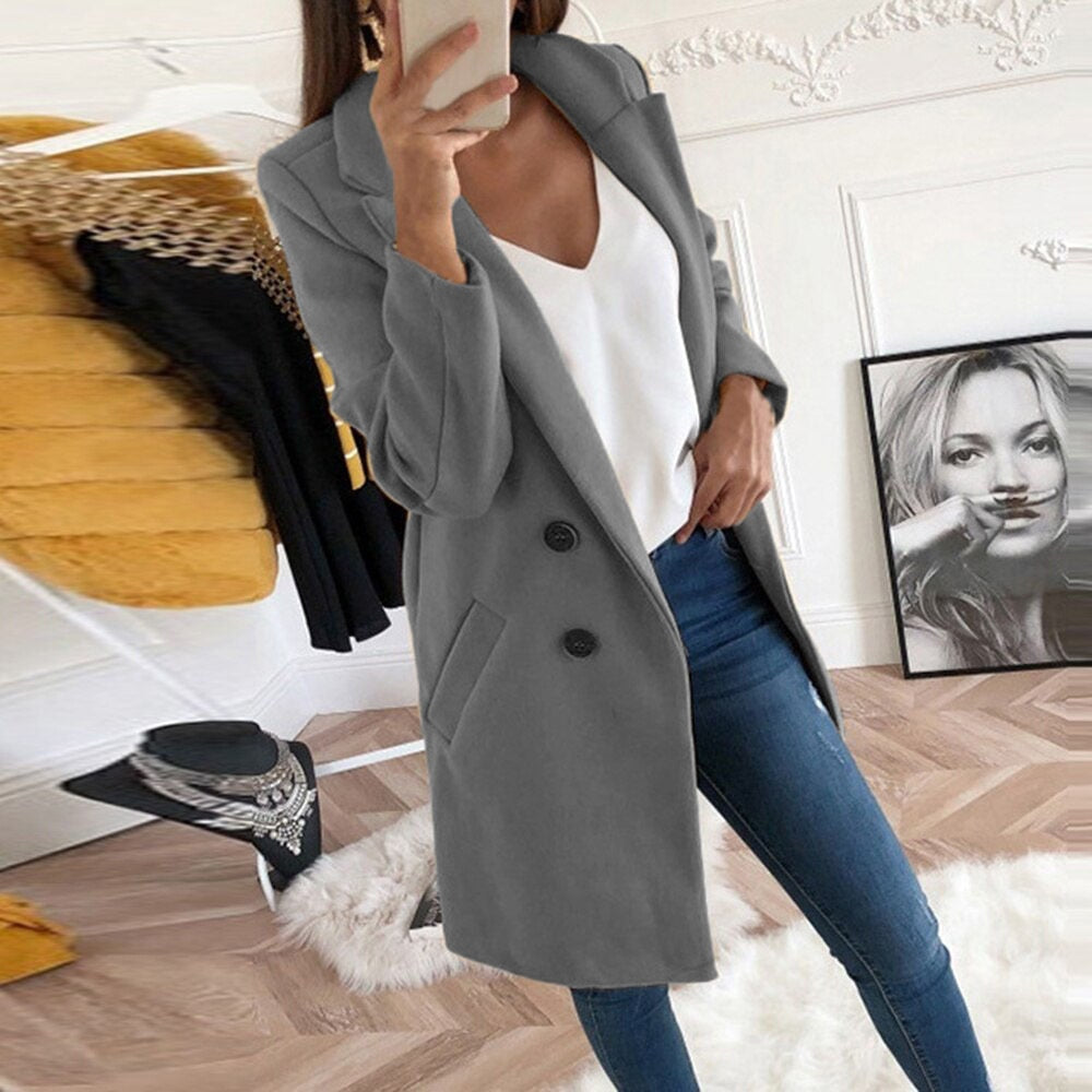 Evelyn button front collared coat – image 7