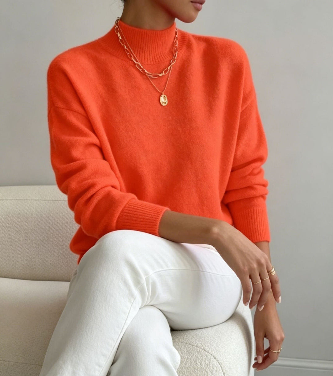 Brianna fine knit stand collar sweater – image 10