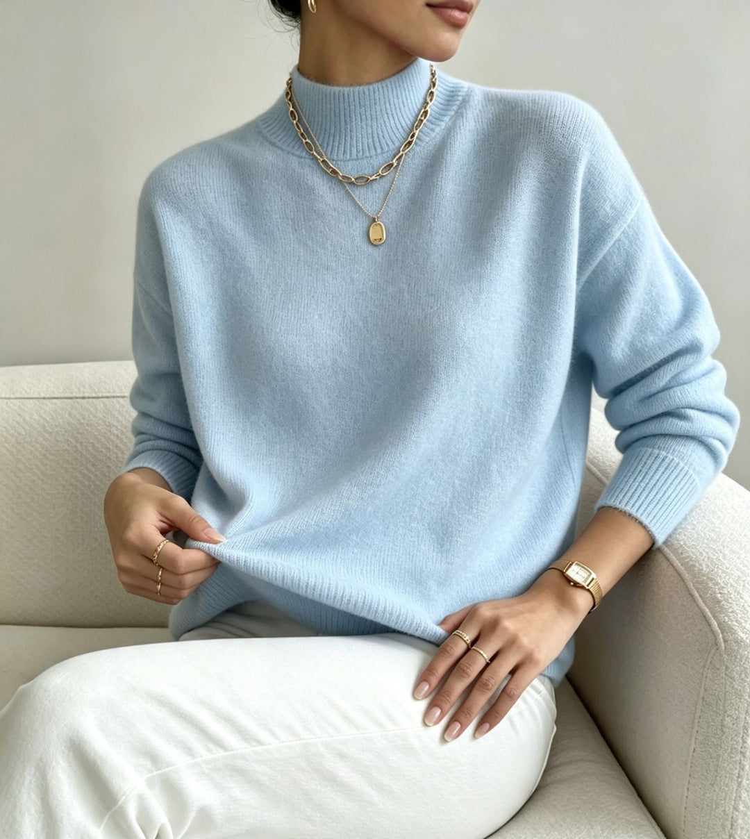 Brianna fine knit stand collar sweater – image 11