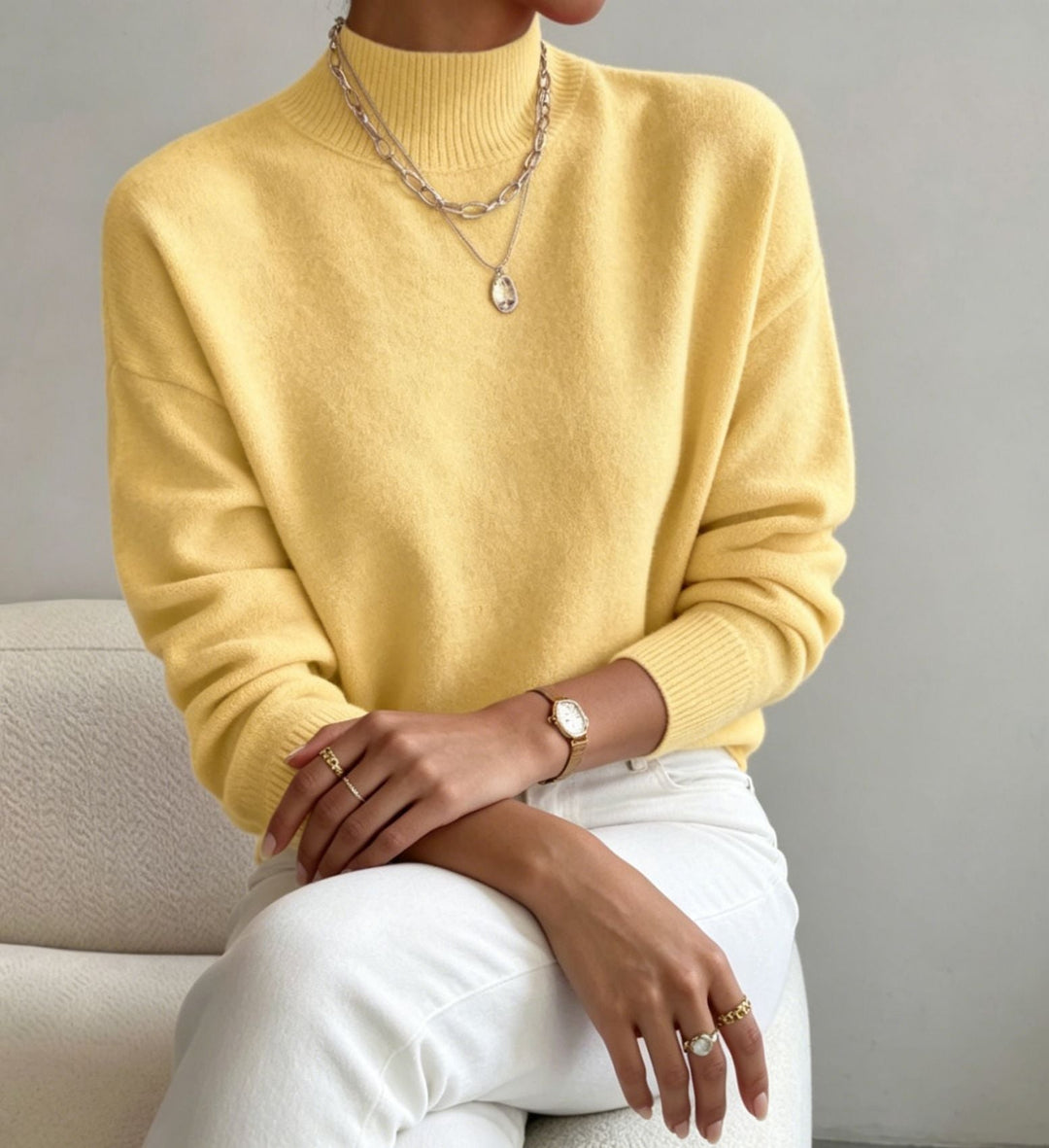 Brianna fine knit stand collar sweater – image 12