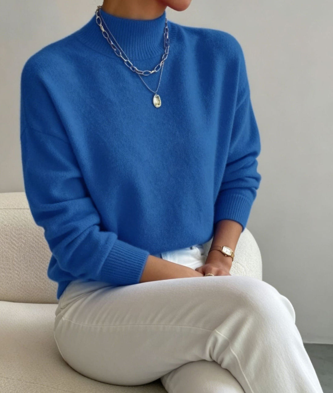 Brianna fine knit stand collar sweater – image 14
