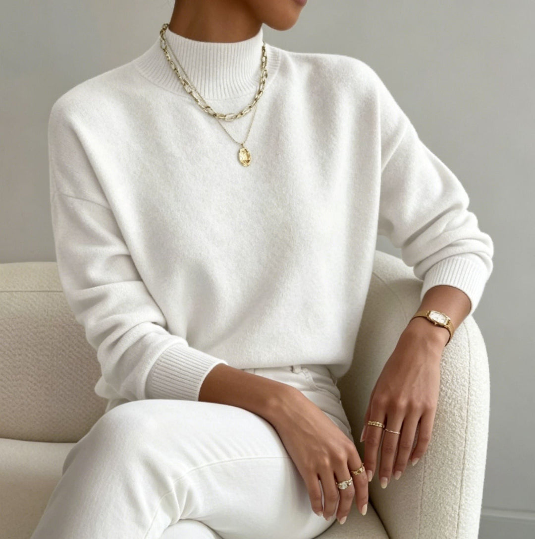Brianna fine knit stand collar sweater – image 18