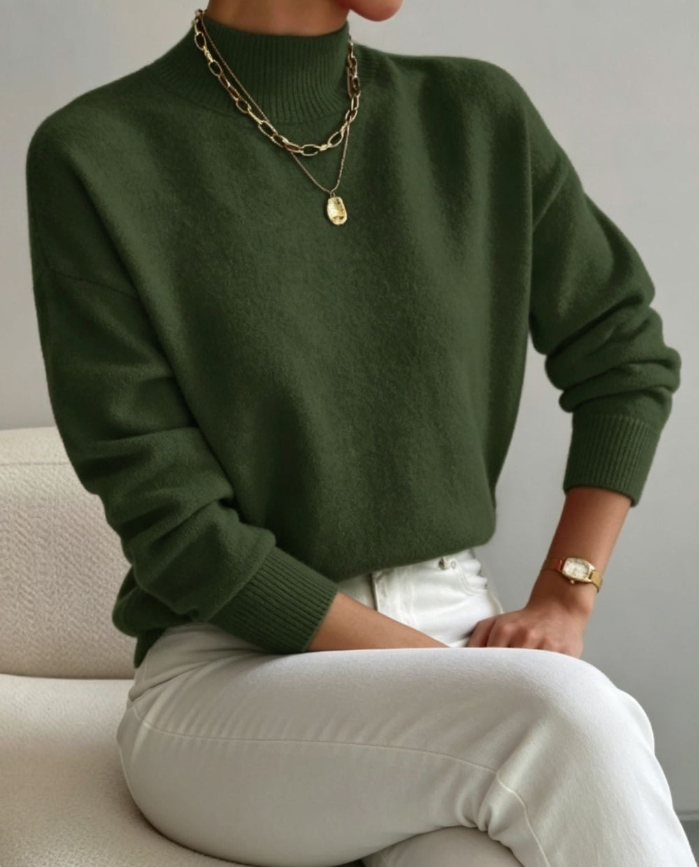 Brianna fine knit stand collar sweater – image 2