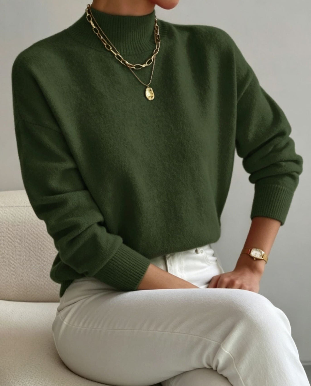 Brianna fine knit stand collar sweater – image 2