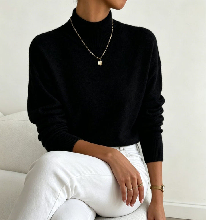 Brianna fine knit stand collar sweater – image 3