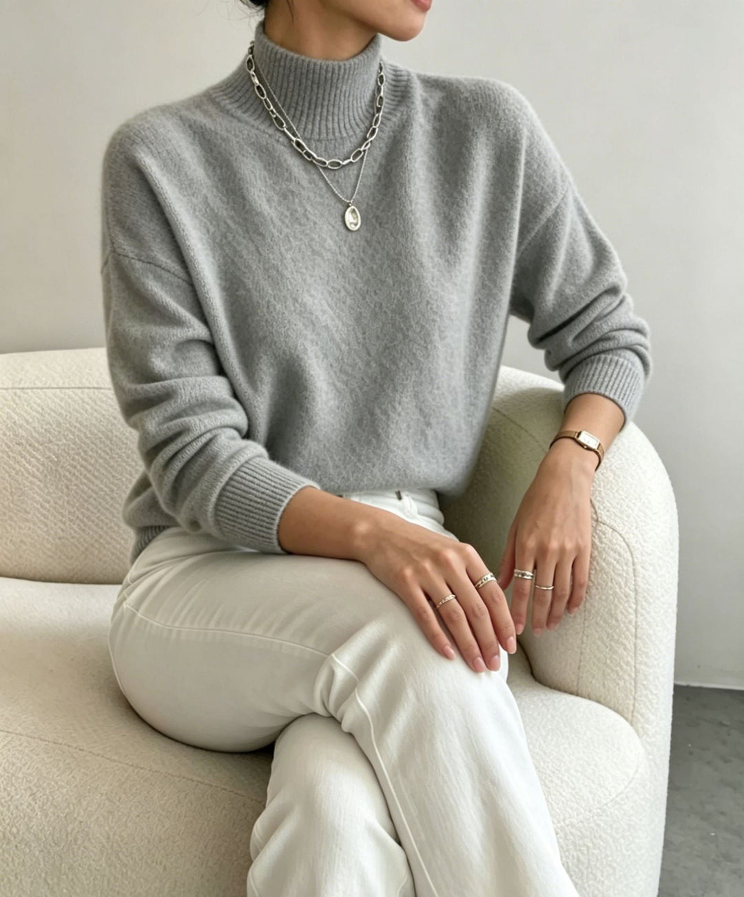 Brianna fine knit stand collar sweater – image 4