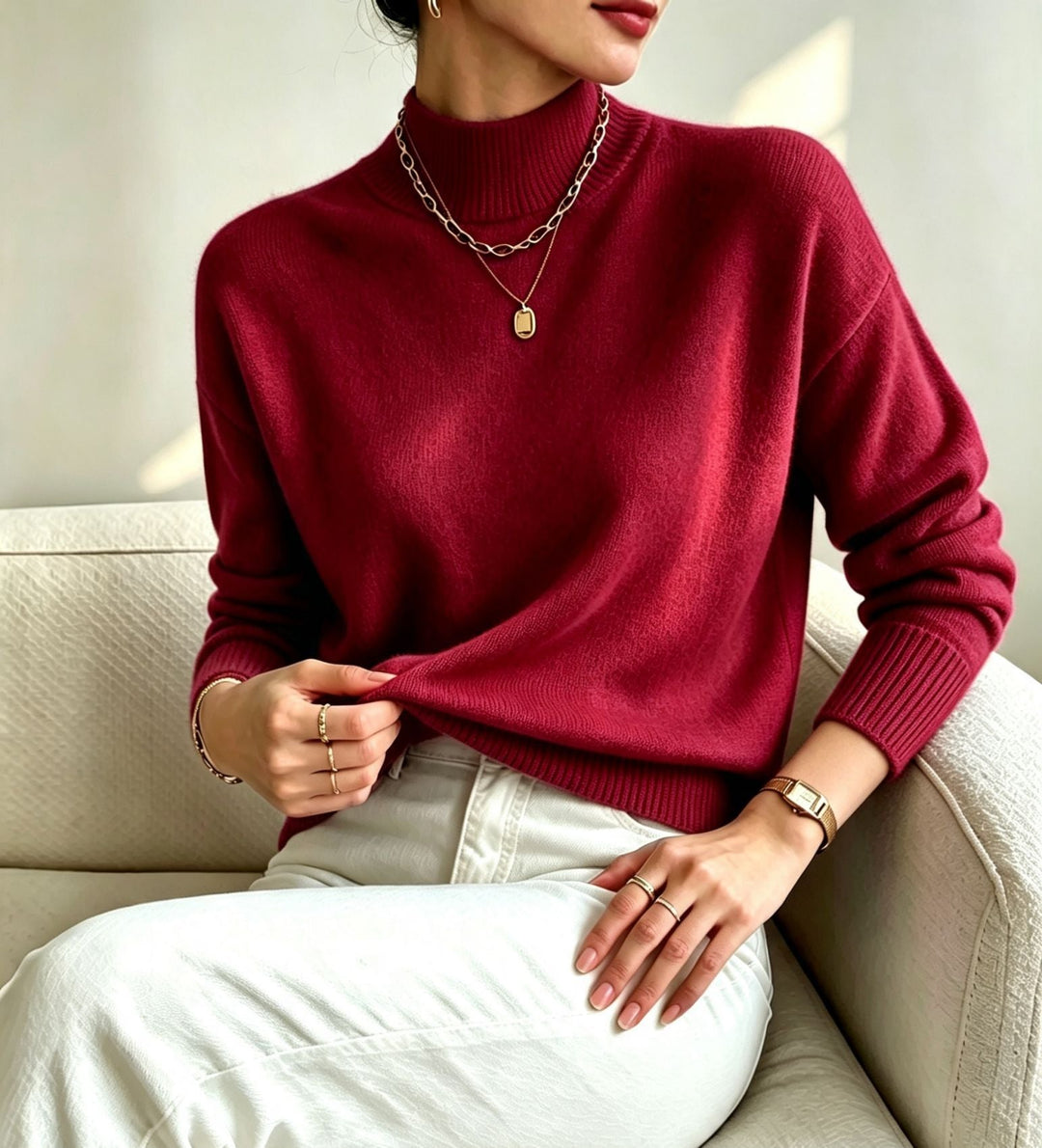Brianna fine knit stand collar sweater – image 8
