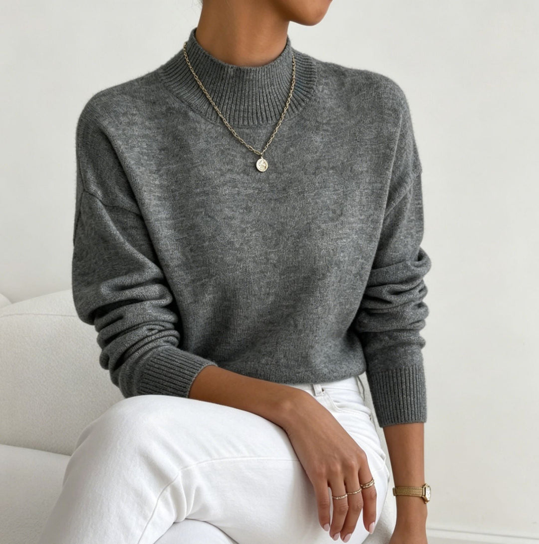 Brianna fine knit stand collar sweater – image 9
