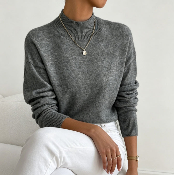 Brianna fine knit stand collar sweater – image 9