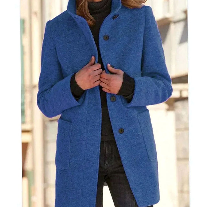 Brittany stand collar wool blend button coat – image 2