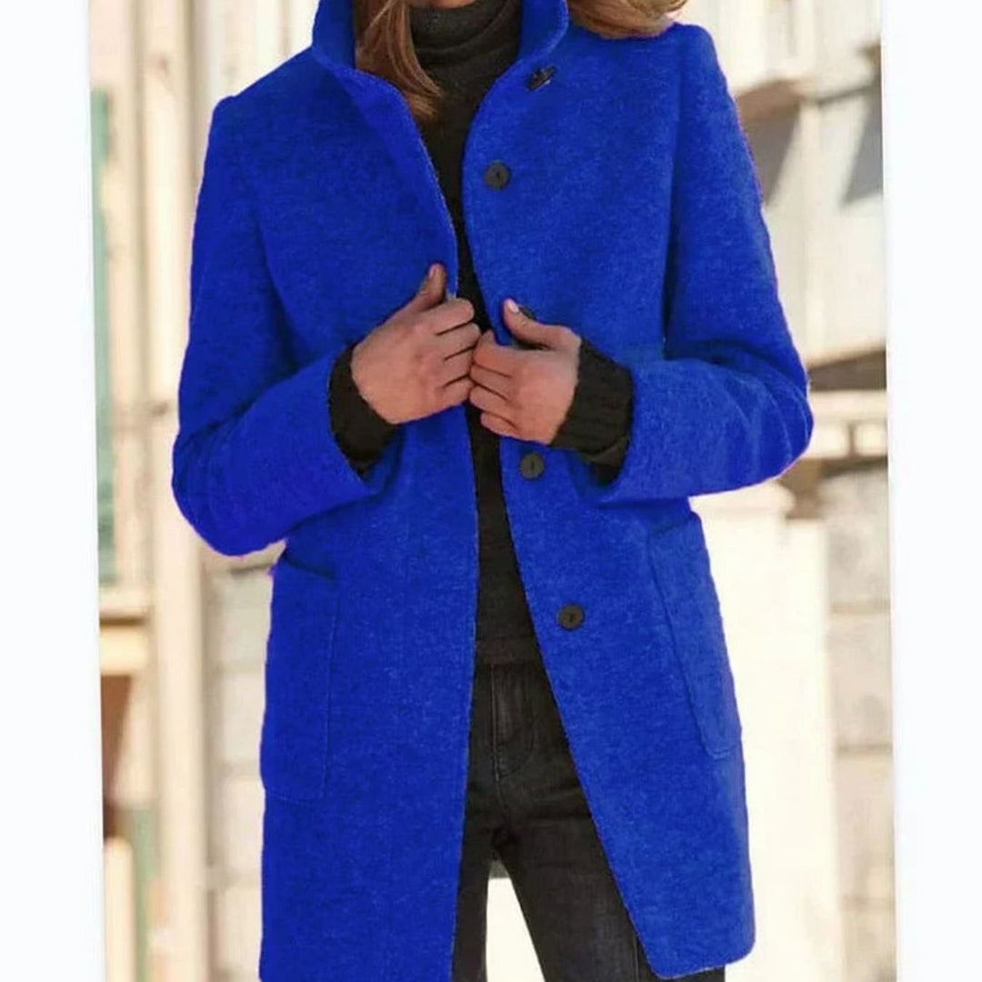 Brittany stand collar wool blend button coat – image 3