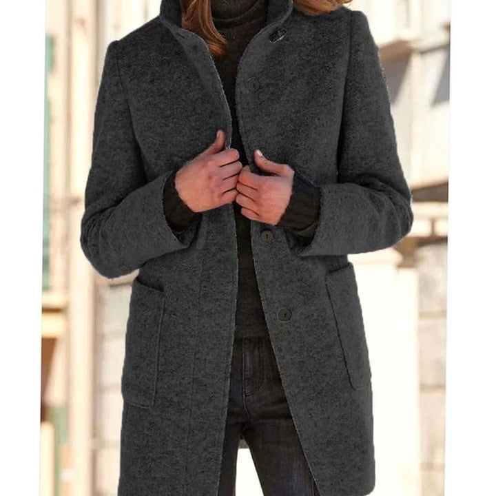 Brittany stand collar wool blend button coat – image 6