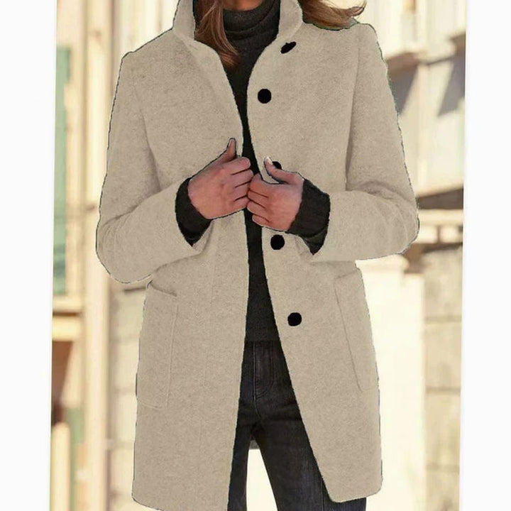 Brittany stand collar wool blend button coat – image 7