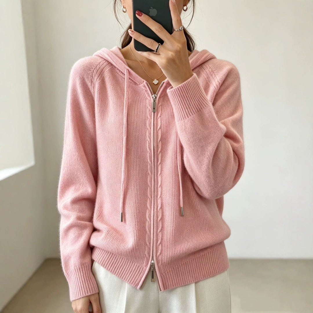 Faith fine knit zip up hooded cardigan – image 10