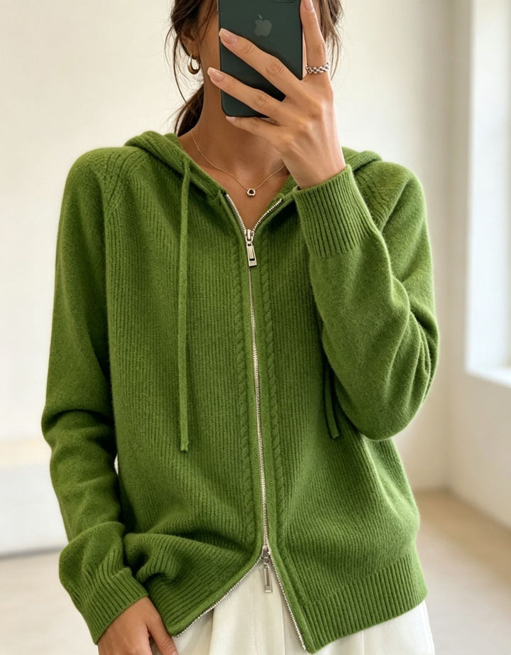 Faith fine knit zip up hooded cardigan – image 3