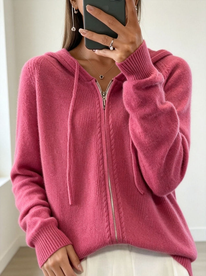 Faith fine knit zip up hooded cardigan – image 5