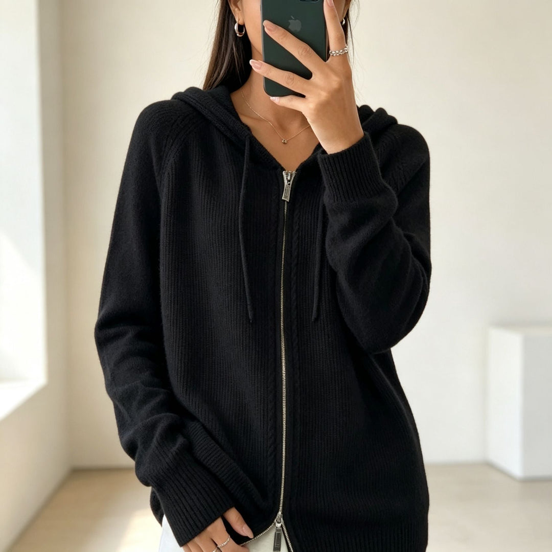 Faith fine knit zip up hooded cardigan – image 6