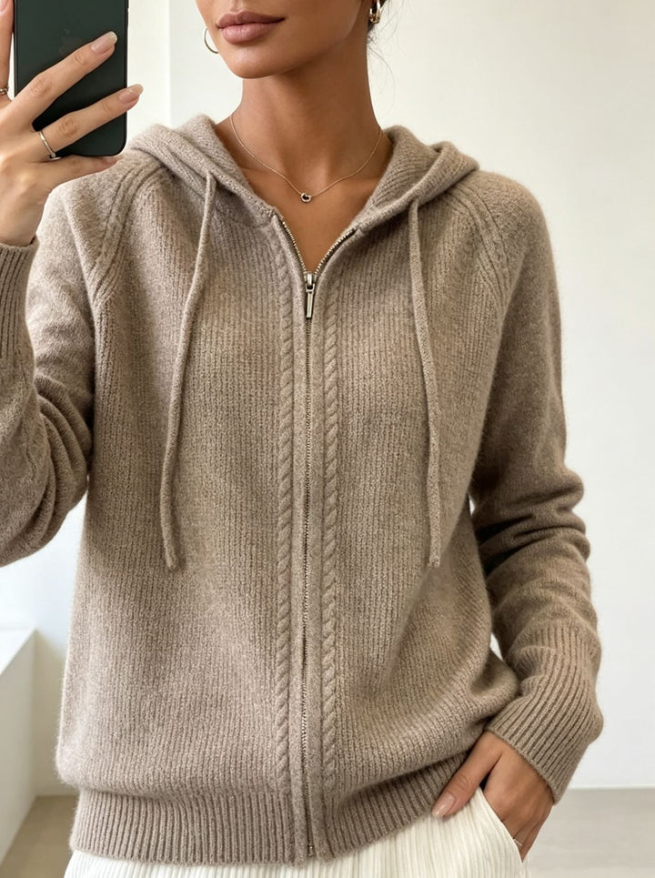 Faith fine knit zip up hooded cardigan – image 7