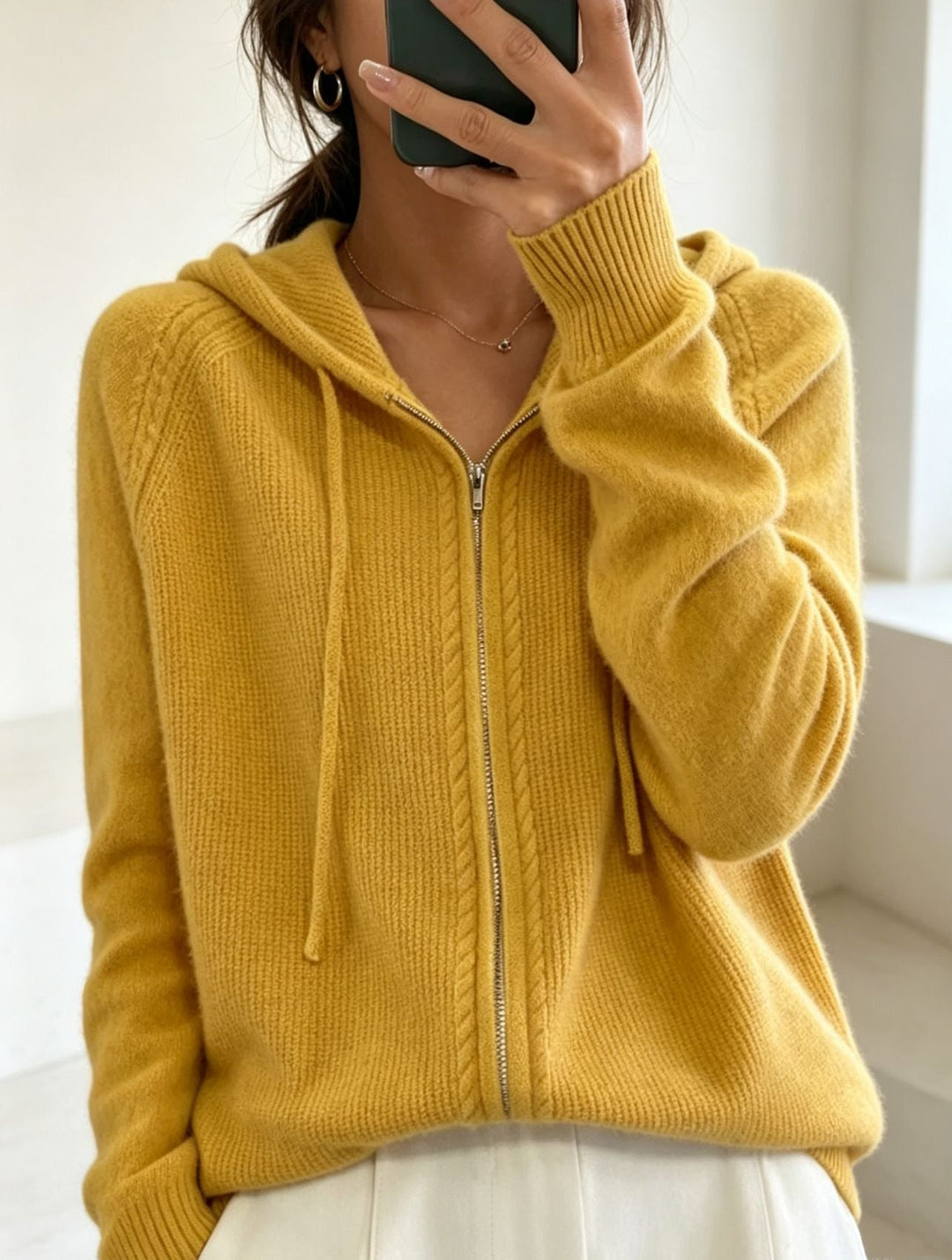Faith fine knit zip up hooded cardigan – image 8
