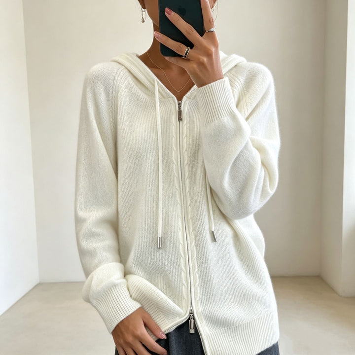 Faith fine knit zip up hooded cardigan – image 9