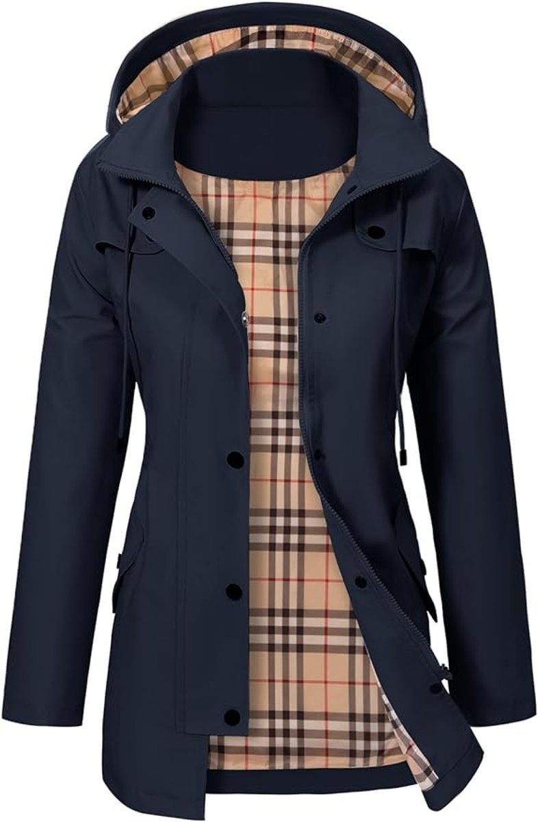 Ayla plaid lined hooded raincoat – image 2