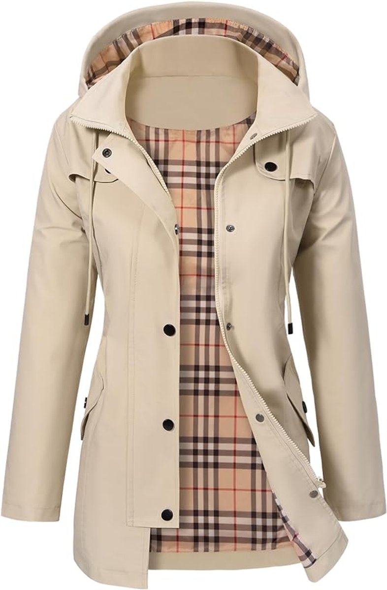 Ayla plaid lined hooded raincoat – image 3