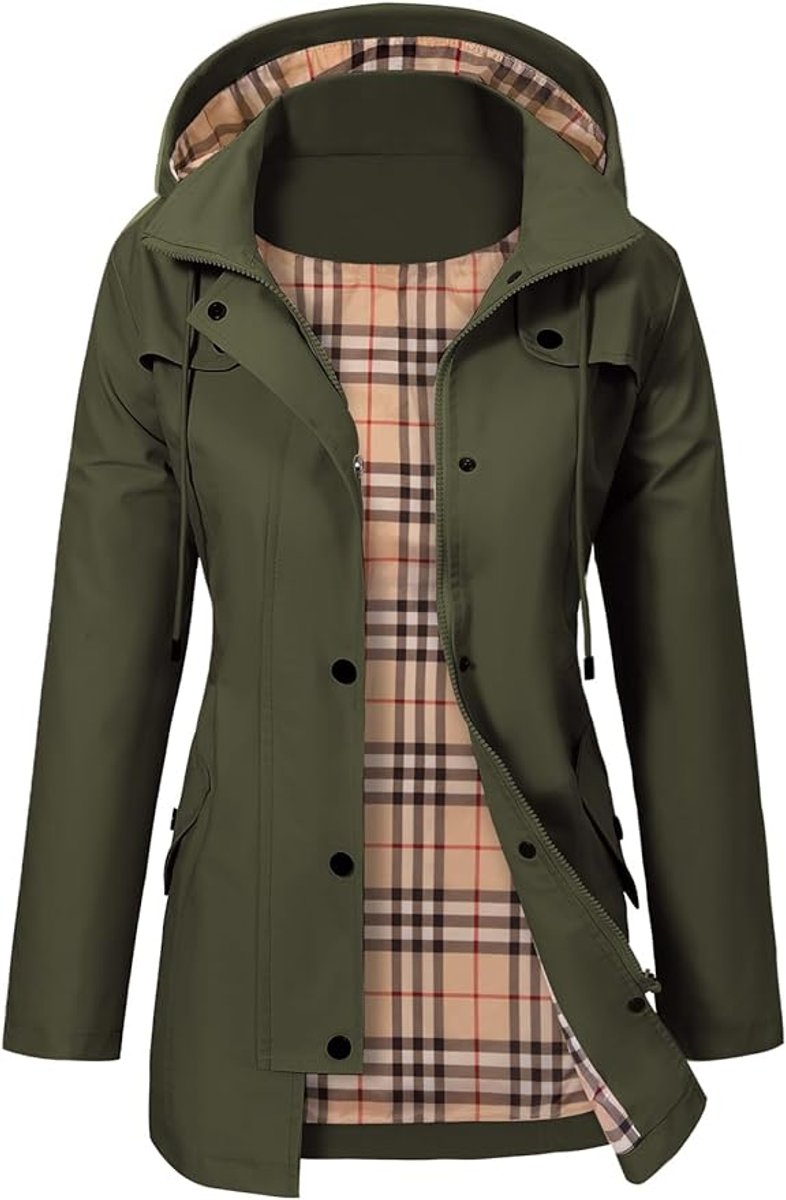 Ayla plaid lined hooded raincoat – image 4