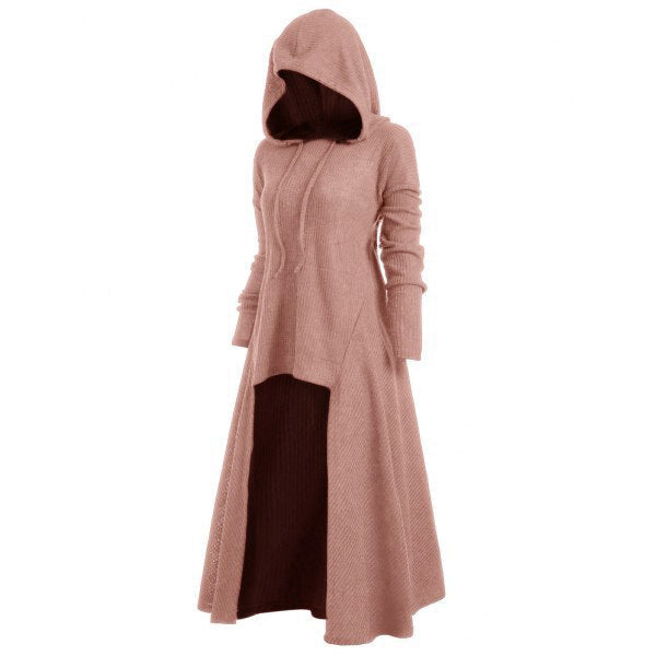 Rosalie hooded knit maxi coat with asymmetric hem – image 2