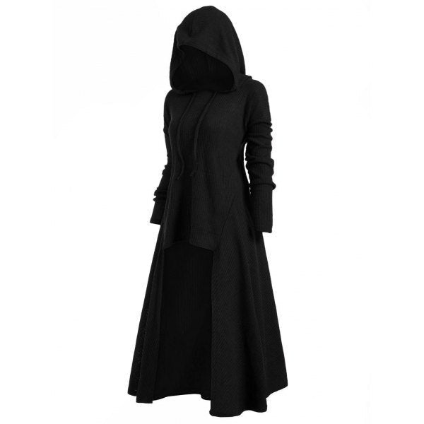 Rosalie hooded knit maxi coat with asymmetric hem – image 4