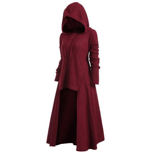 Rosalie hooded knit maxi coat with asymmetric hem – image 7