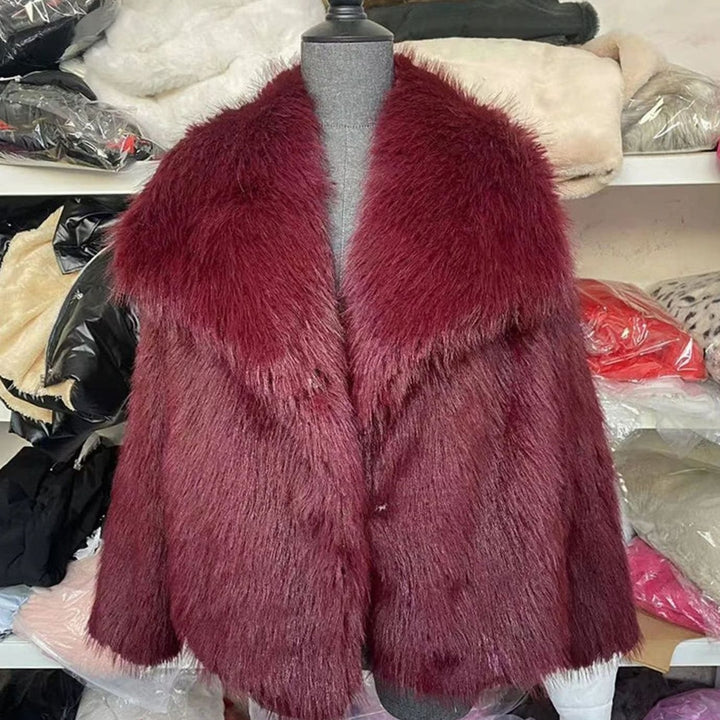 Bianca cropped open front faux fur jacket – image 10
