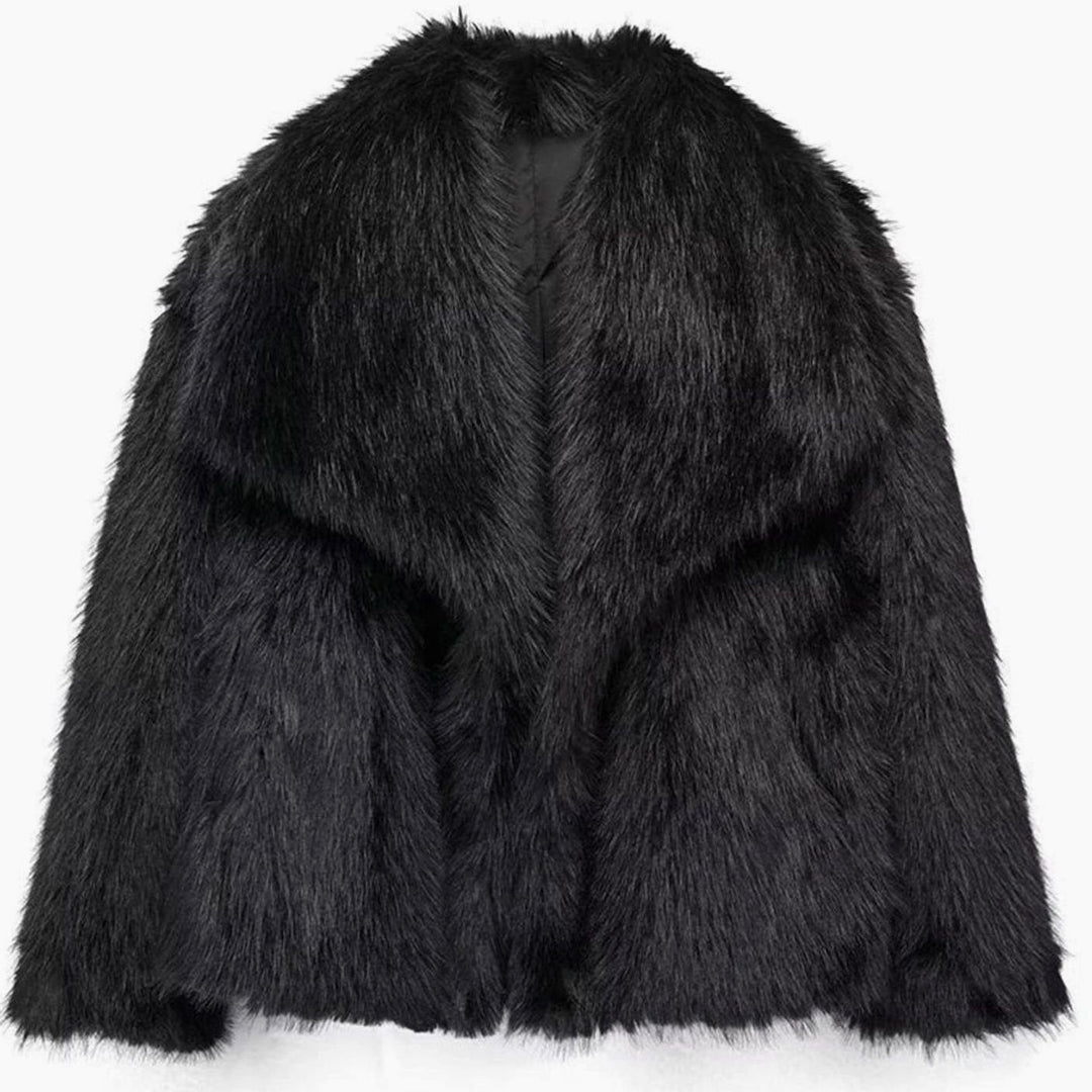 Bianca cropped open front faux fur jacket – image 11