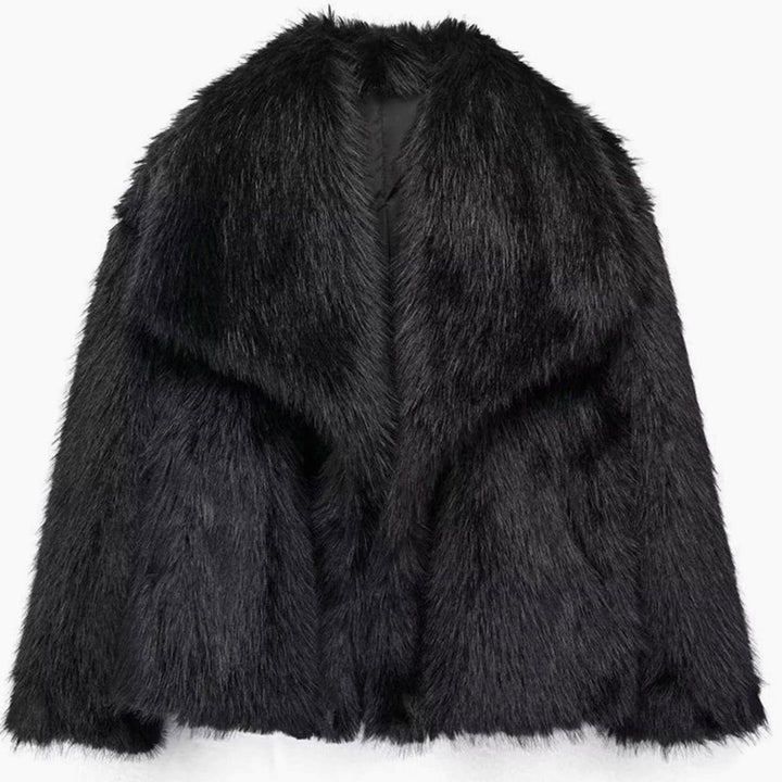 Bianca cropped open front faux fur jacket – image 11