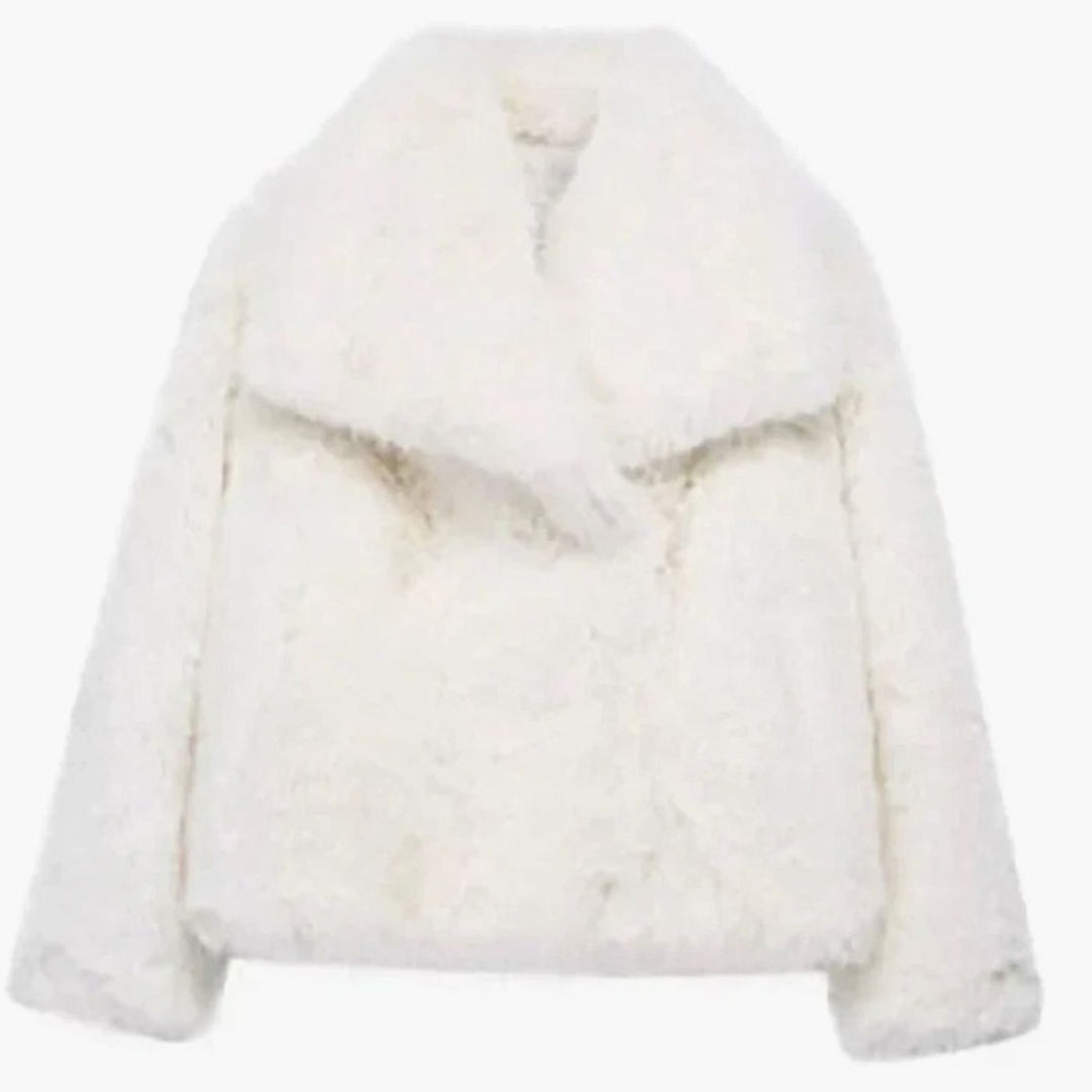 Bianca cropped open front faux fur jacket – image 6