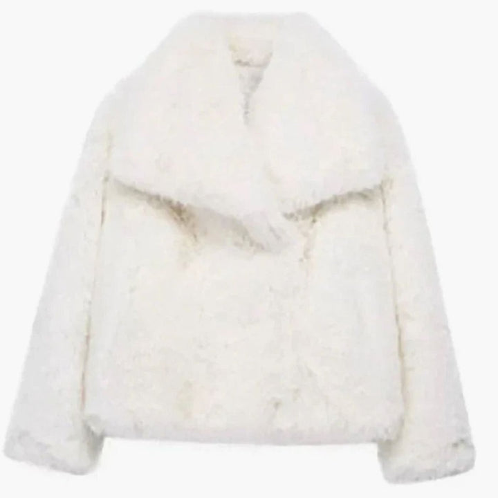 Bianca cropped open front faux fur jacket – image 6