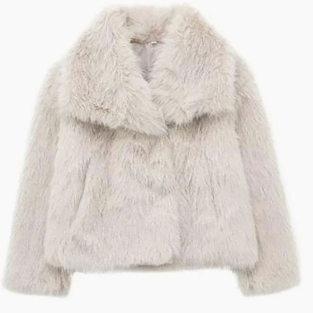 Bianca cropped open front faux fur jacket – image 7