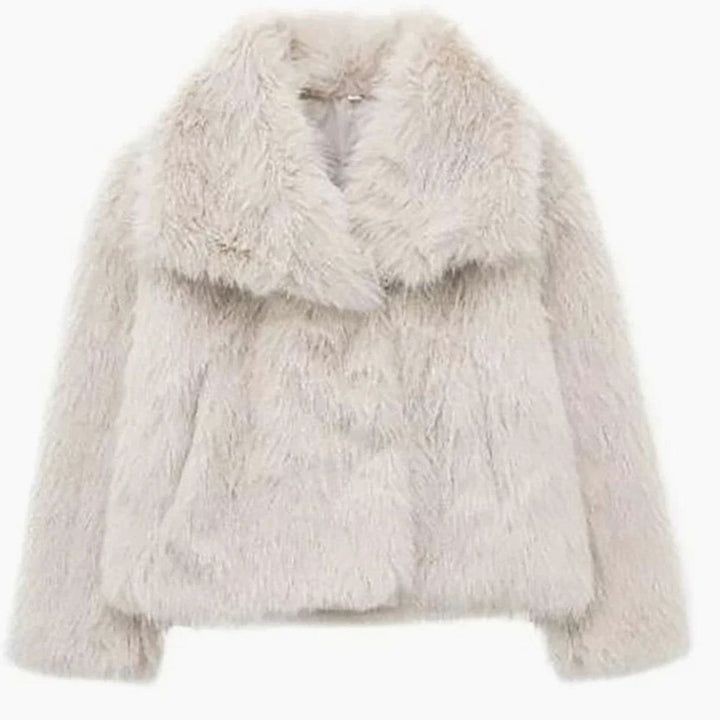 Bianca cropped open front faux fur jacket – image 7