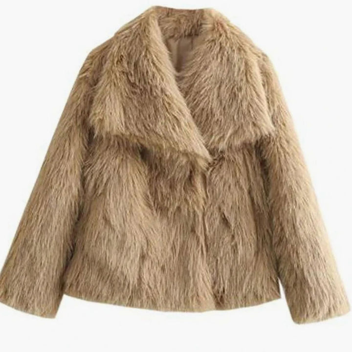 Bianca cropped open front faux fur jacket – image 9