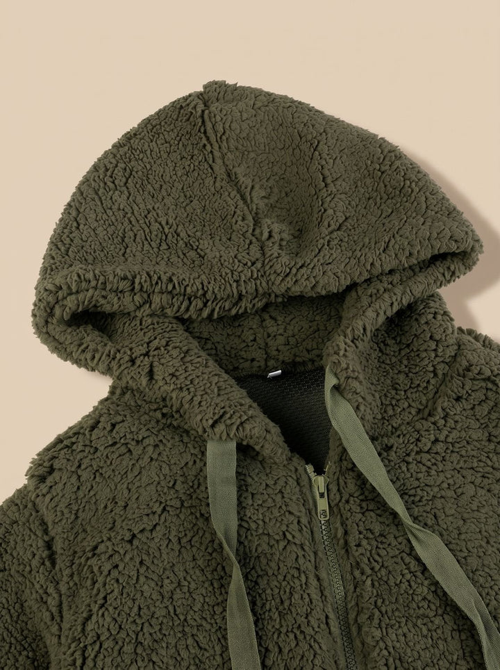 Heather oversized hooded teddy fleece coat – image 9