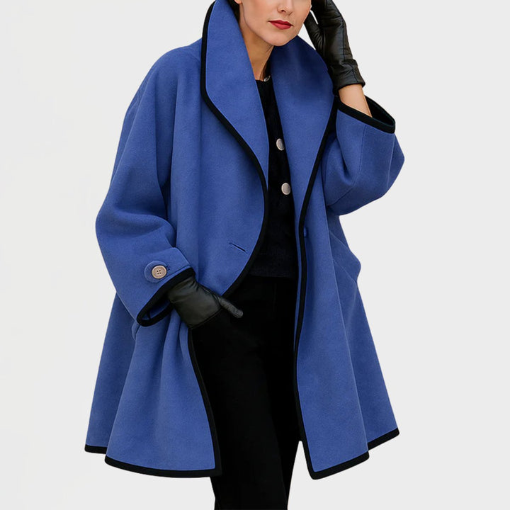 Zoe oversized swing coat with contrast trim