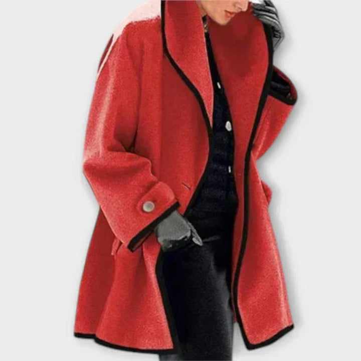 Zoe oversized swing coat with contrast trim – image 5