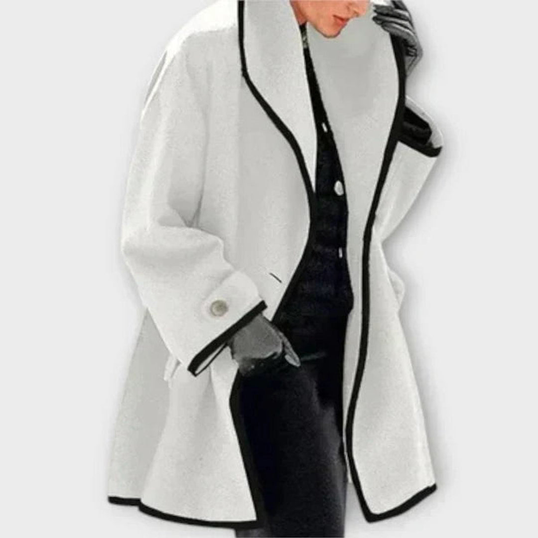 Zoe oversized swing coat with contrast trim – image 6