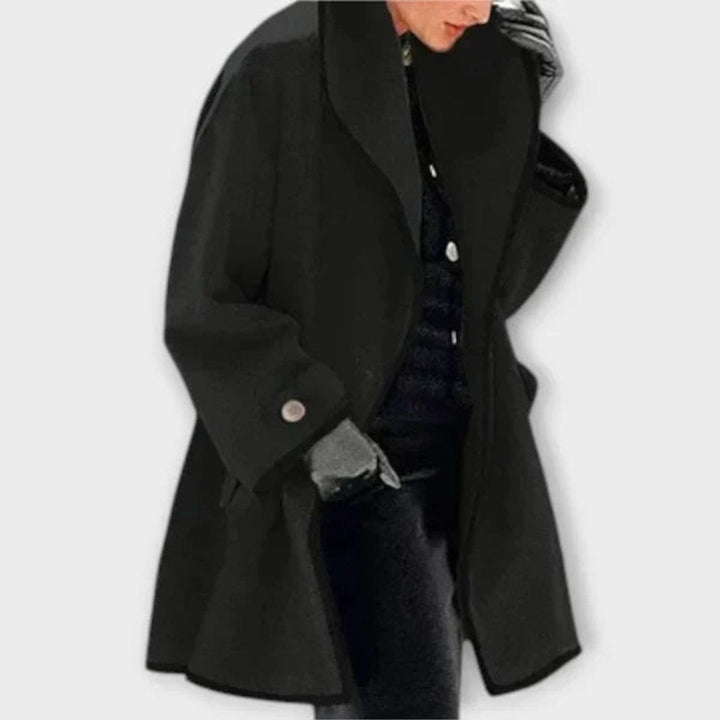 Zoe oversized swing coat with contrast trim – image 7