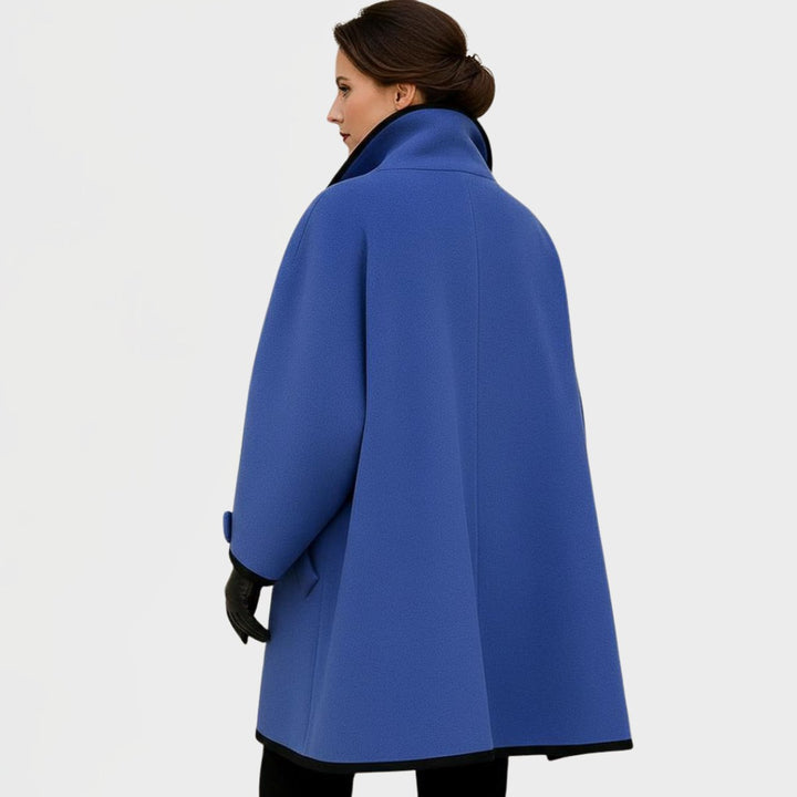 Zoe oversized swing coat with contrast trim – image 8
