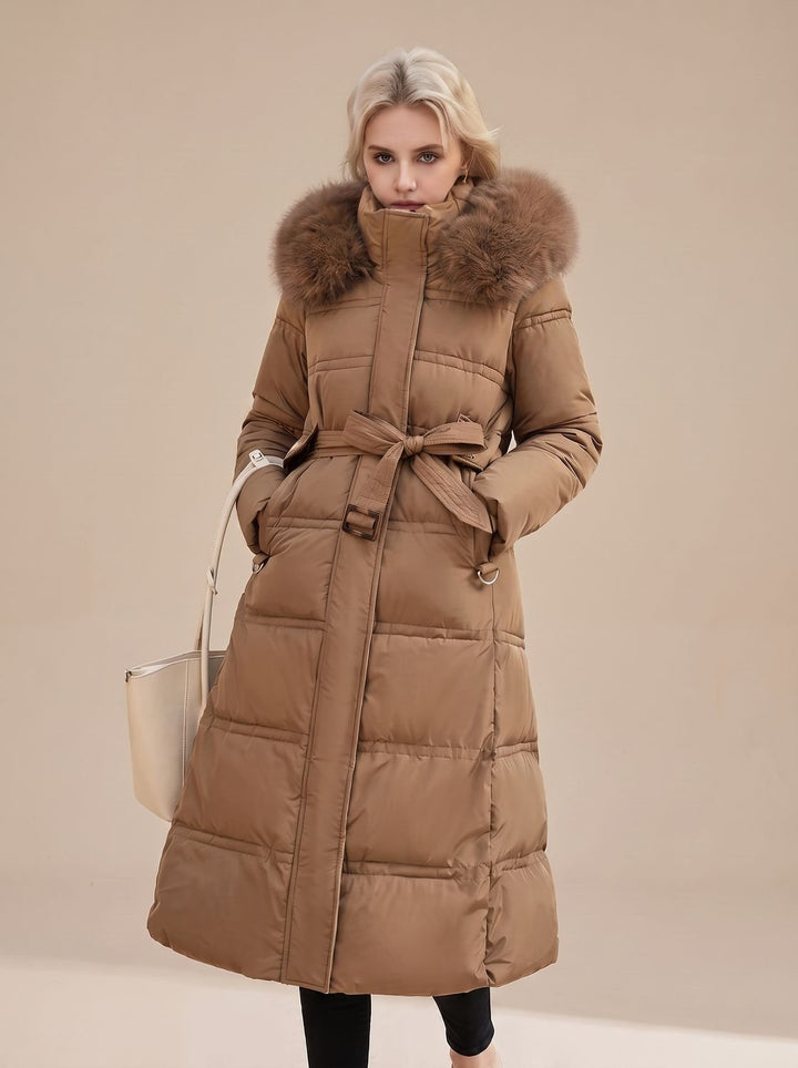 Lorraine faux fur hood long puffer coat