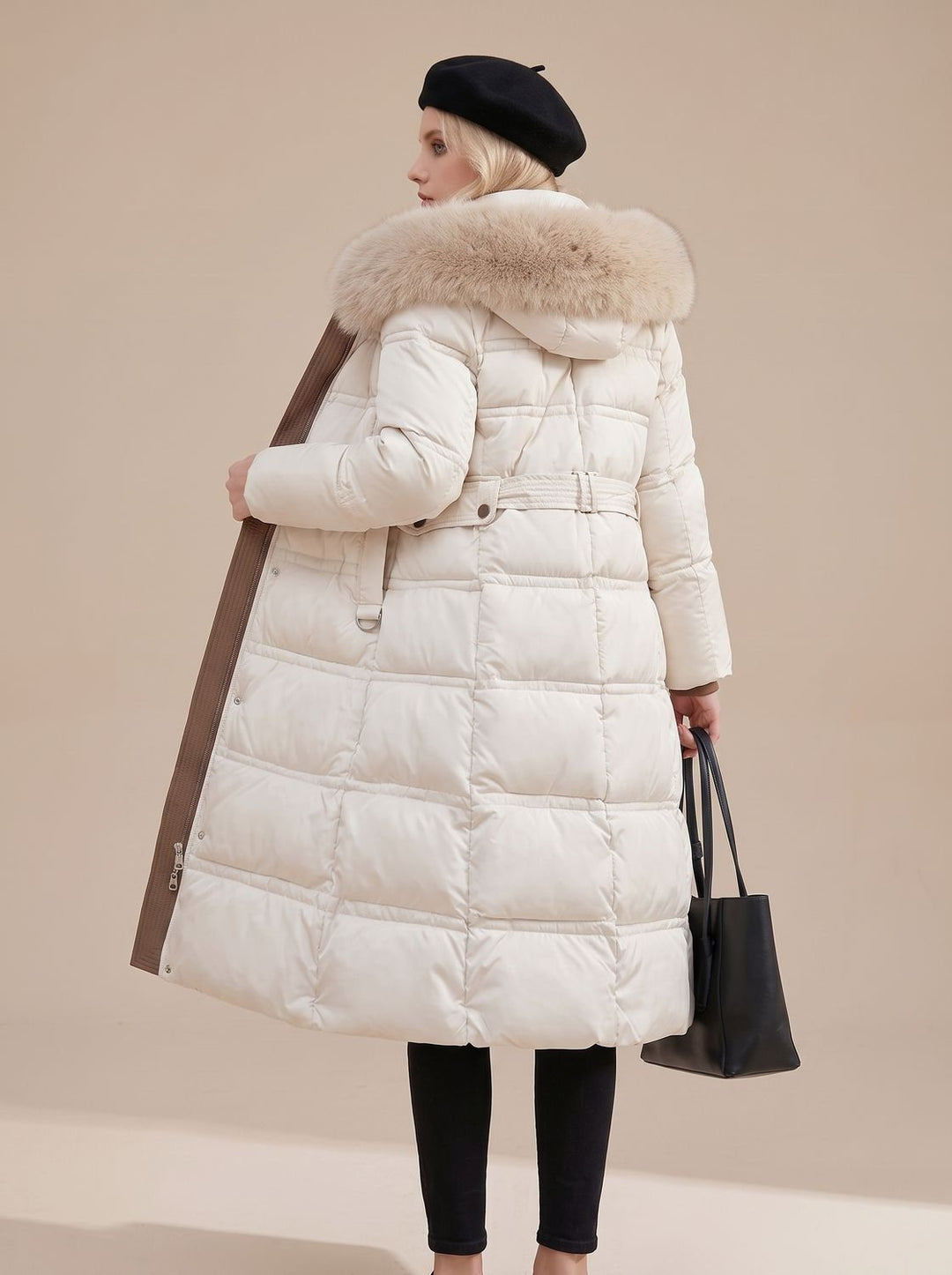 Lorraine faux fur hood long puffer coat – image 10