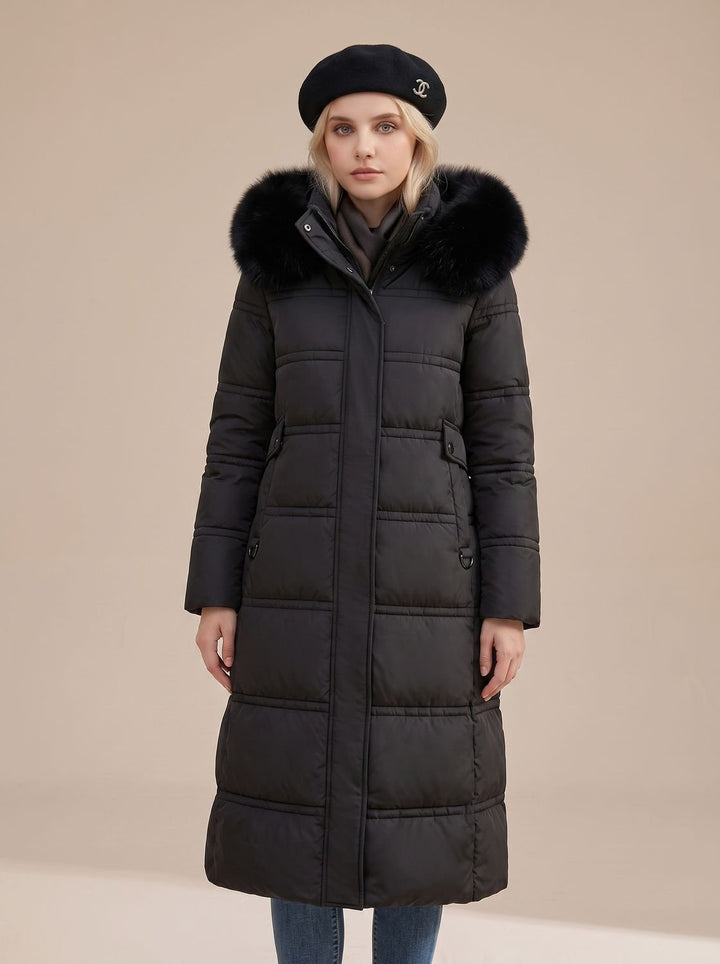 Lorraine faux fur hood long puffer coat – image 2