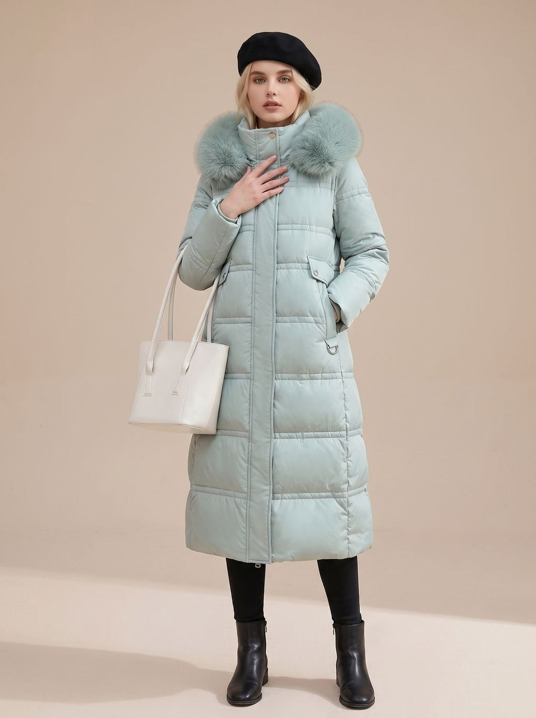 Lorraine faux fur hood long puffer coat – image 3