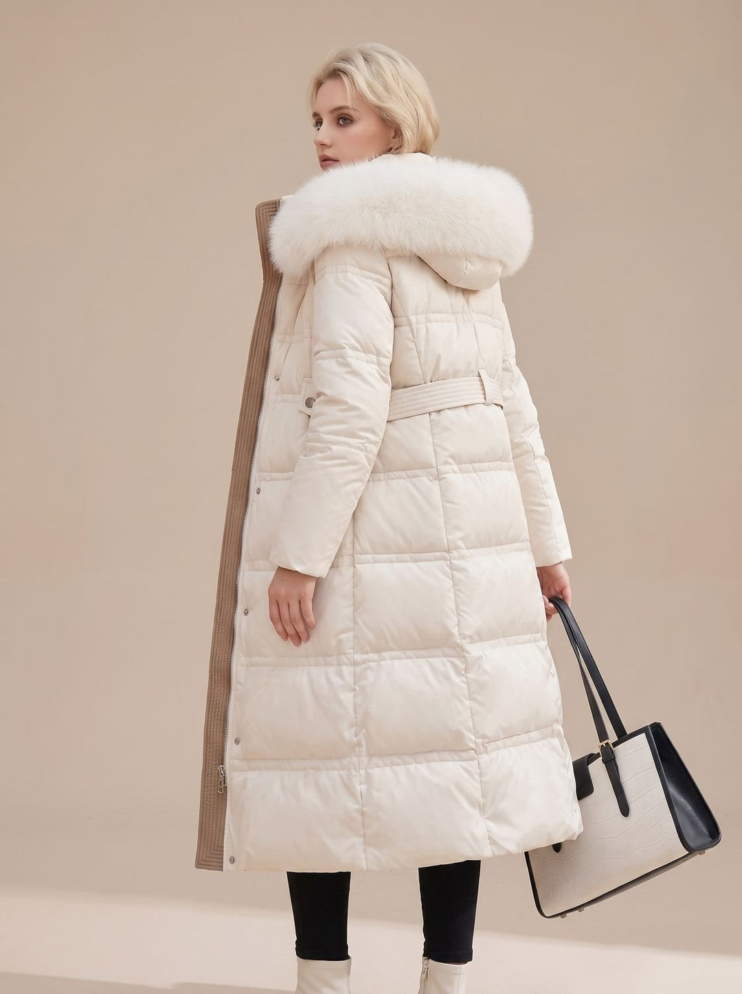 Lorraine faux fur hood long puffer coat – image 4